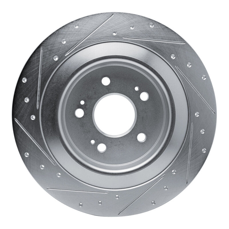 R1 2021-2025 Acura TLX Rear Right Drilled & Slotted Silver Brake Rotor