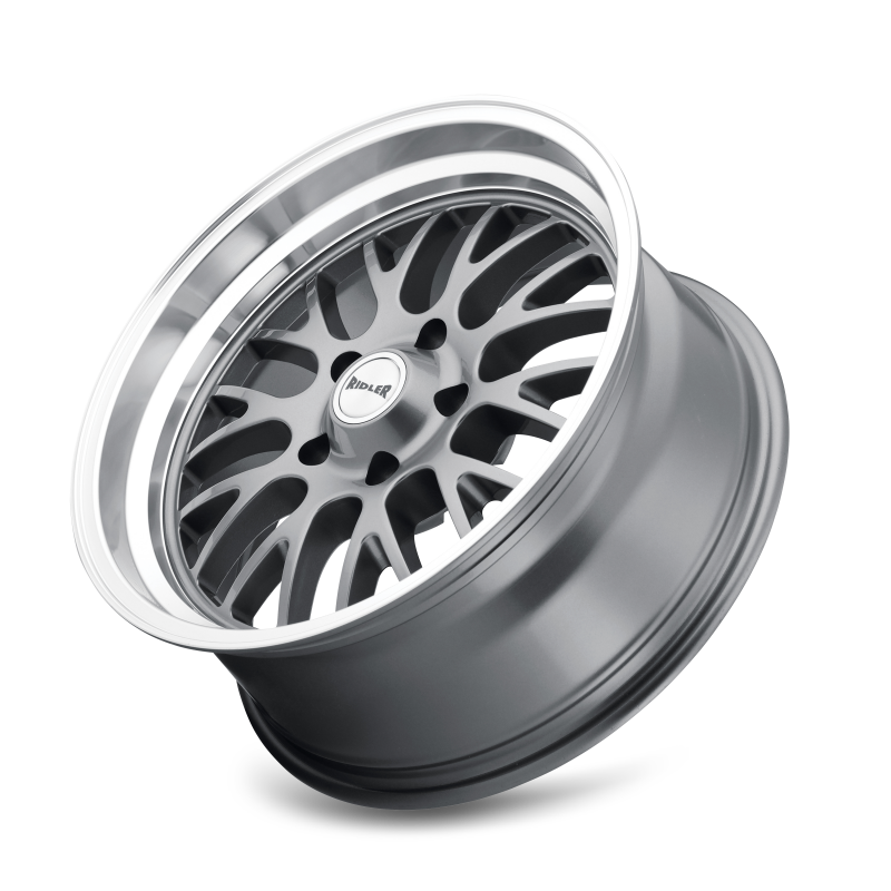 Ridler 607 20x10 / 5x120.65 BP / 0mm Offset / 83.82mm Hub Gloss Grey Machined Wheel