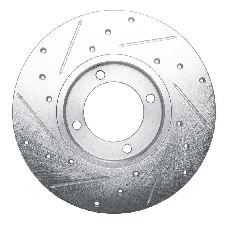 DFC 79-81 Toyota Celica Front Right Drilled & Slotted Silver Brake Rotor