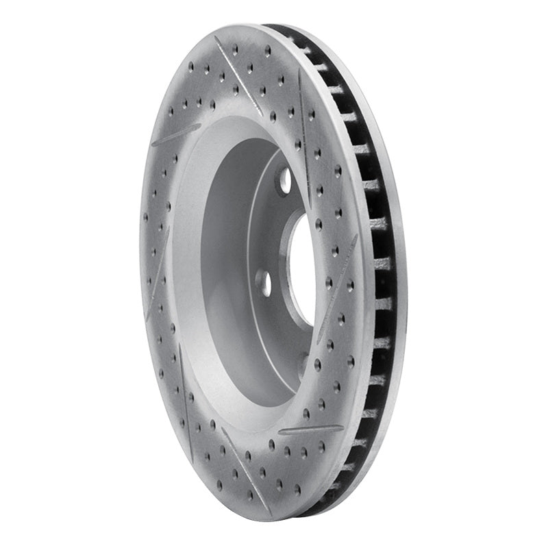 R1 07-18 Jeep Wrangler Front Left Drilled & Slotted Geo-Carbon Rotor