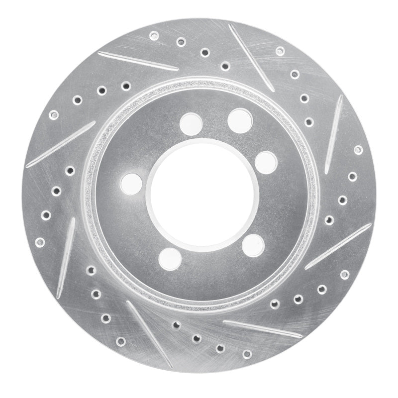R1 74-81 Dodge W150 Front Right Drilled & Slotted Silver Brake Rotor