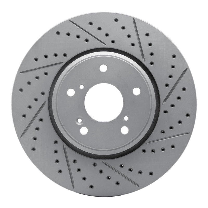 R1 16-22 Acura ILX Front Right Drilled & Slotted Geo-Carbon Rotor