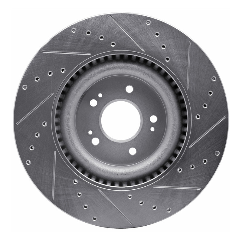 DFC 18-20 Genesis G80 Front Left Drilled & Slotted Silver Brake Rotor