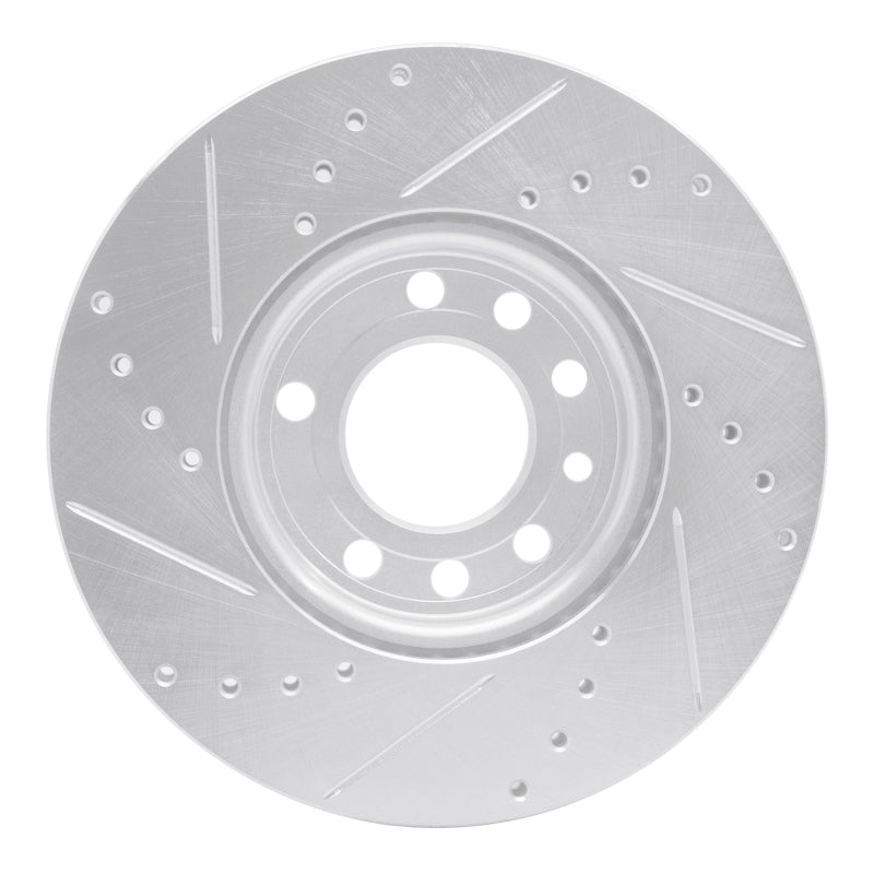 R1 03-11 Cadillac BLS (Mexico) Front Right Drilled & Slotted Silver Brake Rotor
