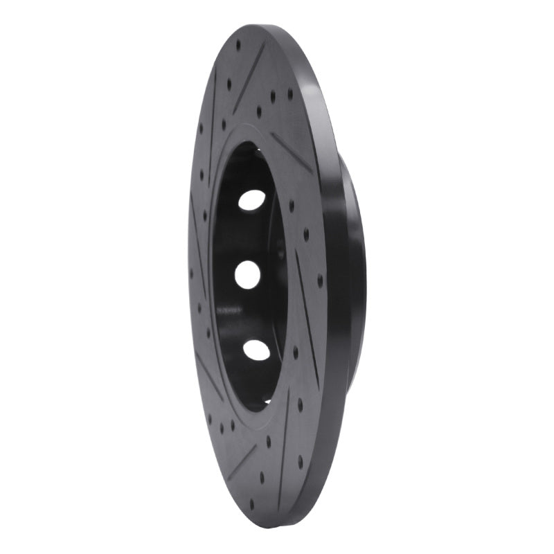 R1 97-98 Mercedes-Benz C230 Front Right Drilled & Slotted Black Brake Rotor