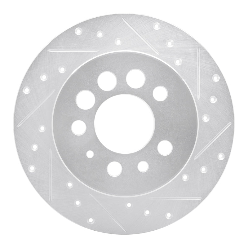 R1 1974-1995 Volvo 245 Rear Right Drilled & Slotted Silver Brake Rotor