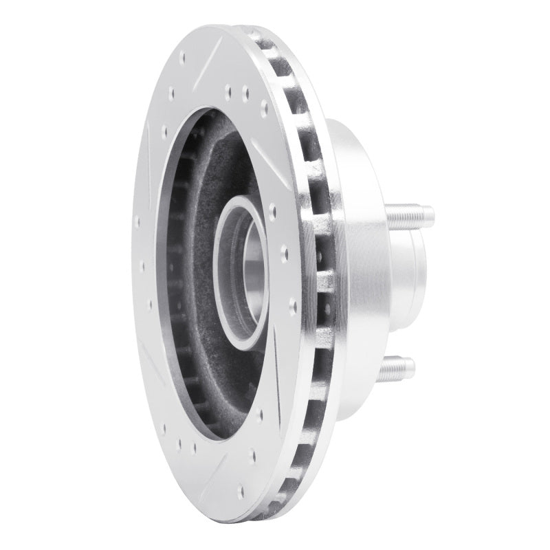 R1 79-81 Ford Mustang Front Right Drilled & Slotted Silver Brake Rotor