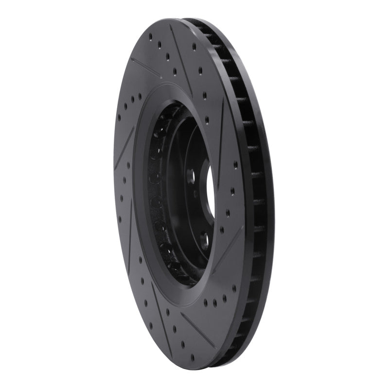 R1 08-21 Lexus NX200T Front Left Drilled & Slotted Black Brake Rotor