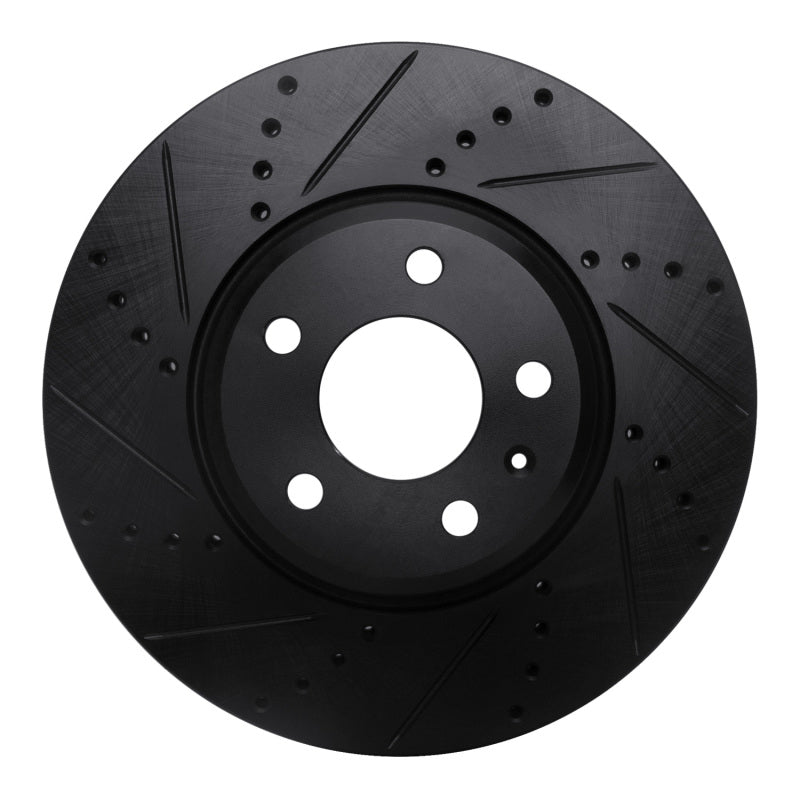 R1 08-25 Audi A4 (Mexico) Front Left Drilled & Slotted Black Brake Rotor