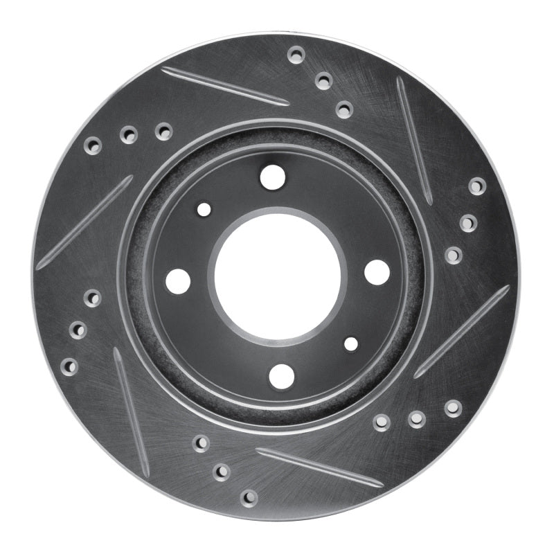R1 98-12 Dodge ATOS (Mexico) Front Left Drilled & Slotted Silver Brake Rotor