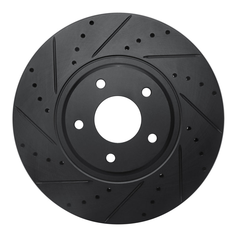 R1 03-05 Nissan Maxima Front Left Drilled & Slotted Black Brake Rotor