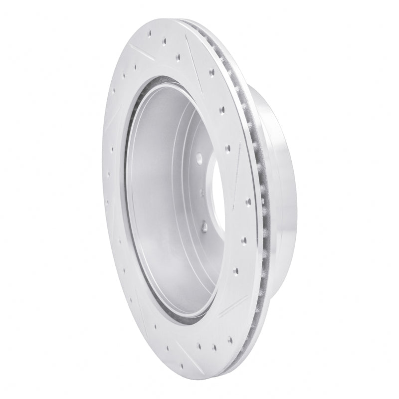 R1 08-14 Mitsubishi Montero Limited (Mexico) Rear Left Drilled & Slotted Silver Brake Rotor