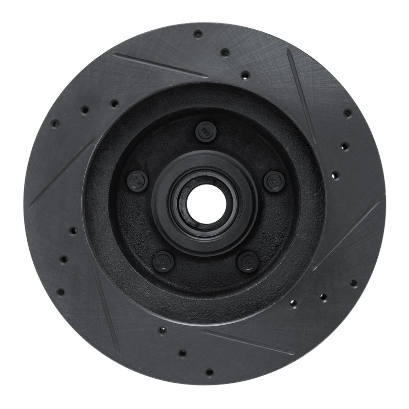 R1 73-73 Ford Gran Torino Front Left Drilled & Slotted Black Brake Rotor