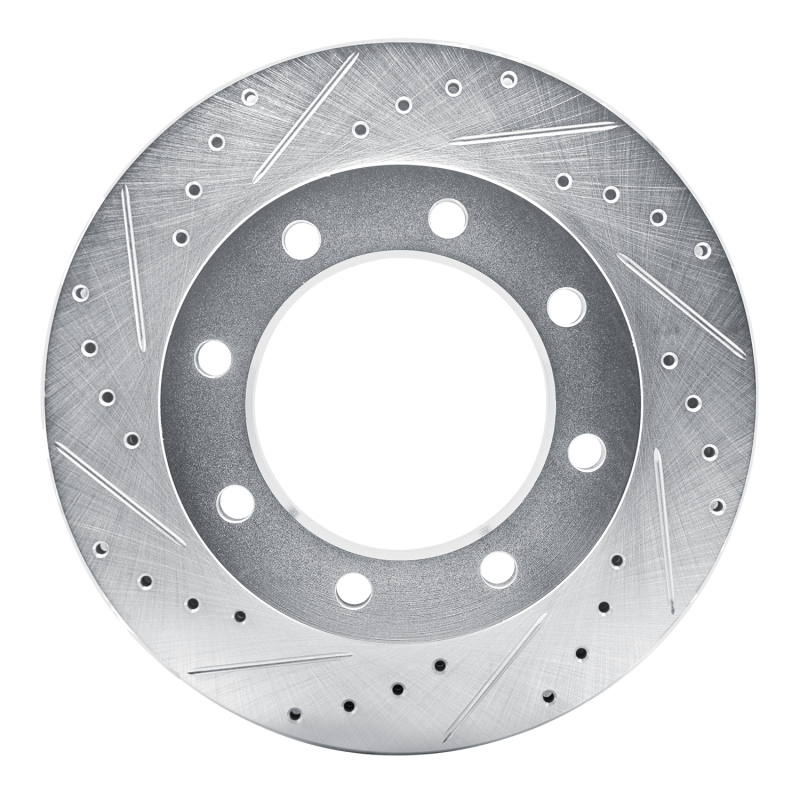 R1 77-00 Chevrolet V30 & V3500 Pickup Front Left Drilled & Slotted Silver Brake Rotor