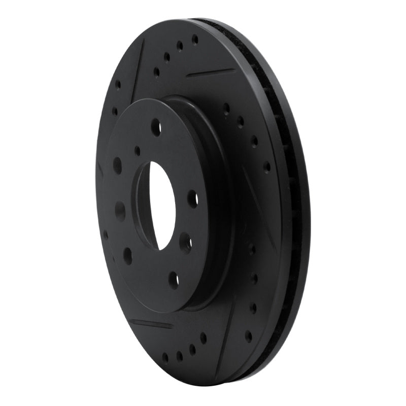 R1 88-92 Ford Probe Front Left Drilled & Slotted Black Brake Rotor