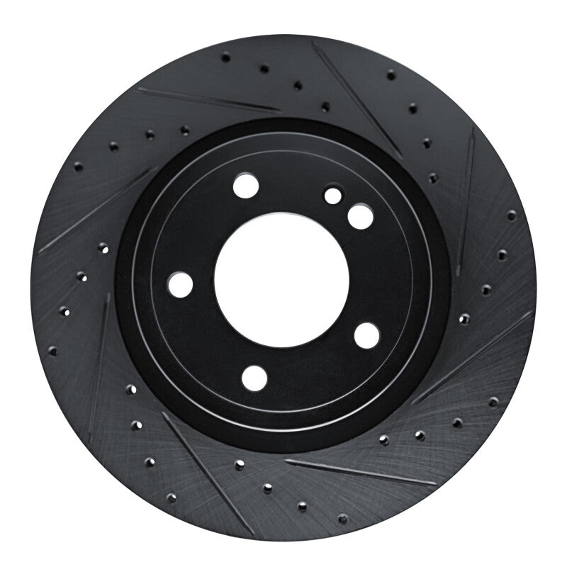R1 2019-2025 Mercedes-Benz G580 Rear Right Drilled & Slotted Black Brake Rotor