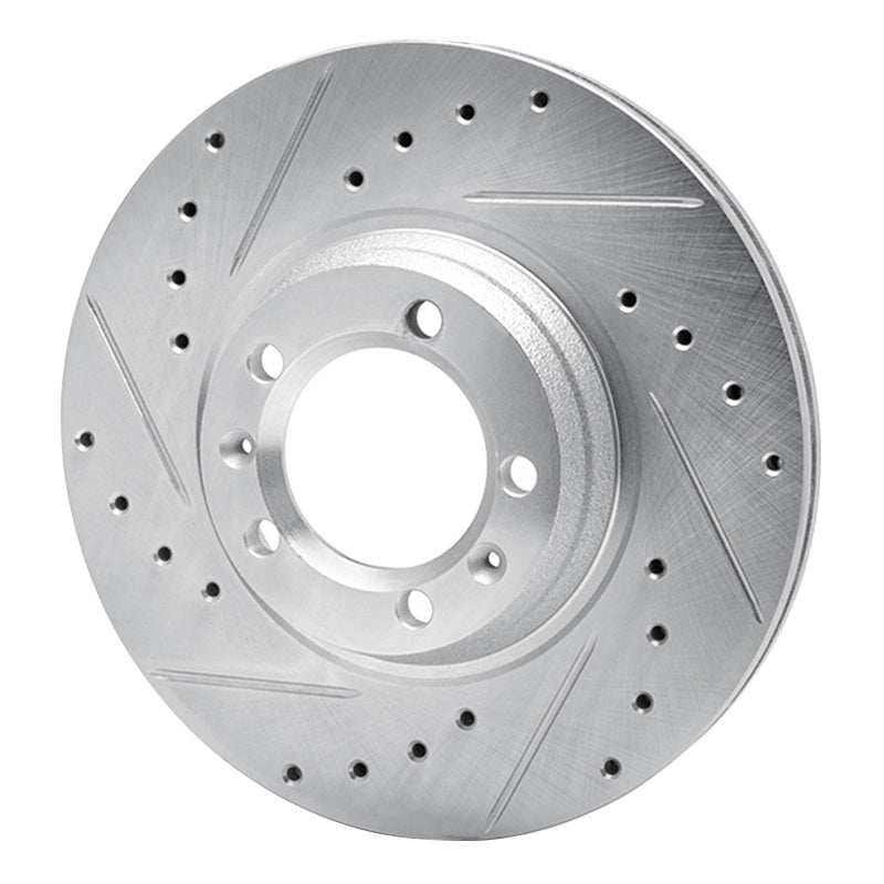 DFC 81-89 Alfa Romeo GTV-6 Front Left Drilled & Slotted Silver Brake Rotor