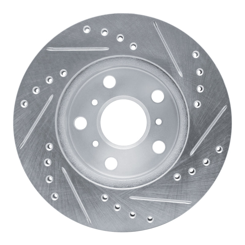 DFC 83-86 Toyota Camry Front Left Drilled & Slotted Silver Brake Rotor