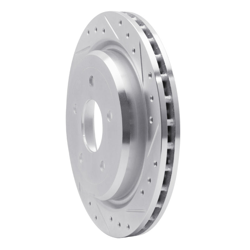 R1 97-13 Cadillac XLR Rear Right Drilled & Slotted Silver Brake Rotor