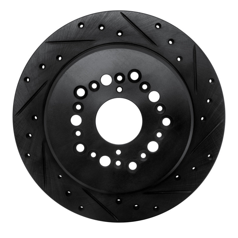 R1 92-00 Lexus GS300 Rear Right Drilled & Slotted Black Brake Rotor