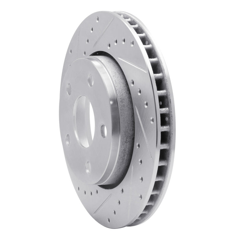 DFC 07-18 Jeep Wrangler Front Left Drilled & Slotted Silver Brake Rotor