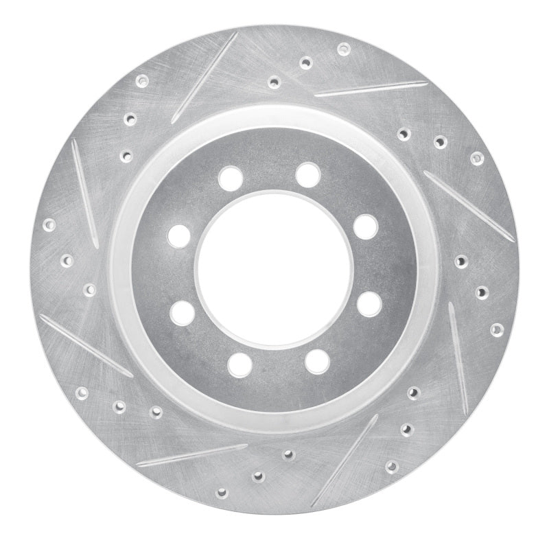 R1 68-76 Ford E-350 Econoline Front Left Drilled & Slotted Silver Brake Rotor
