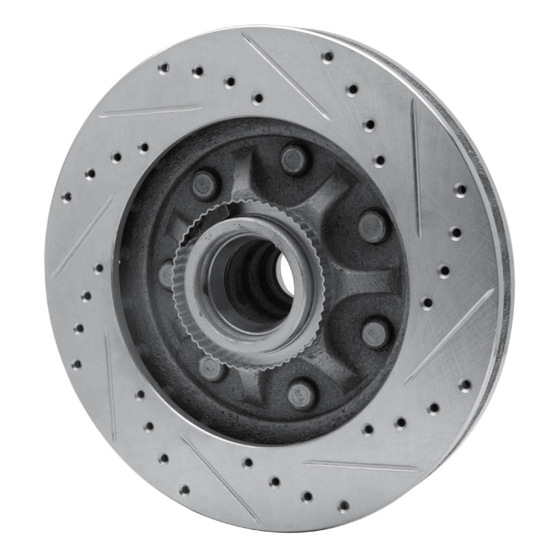 R1 97-04 Ford F-250 2WD (Excl Super Duty) Front Left Drilled & Slotted Silver Brake Rotor