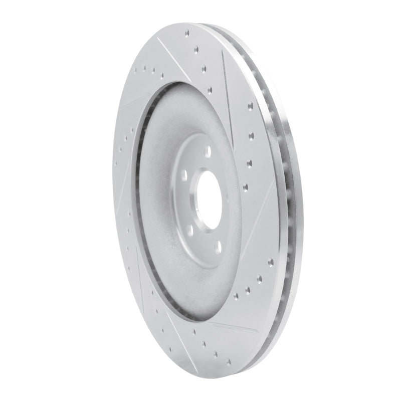 R1 10-24 Jaguar XFR Rear Left Drilled & Slotted Silver Brake Rotor