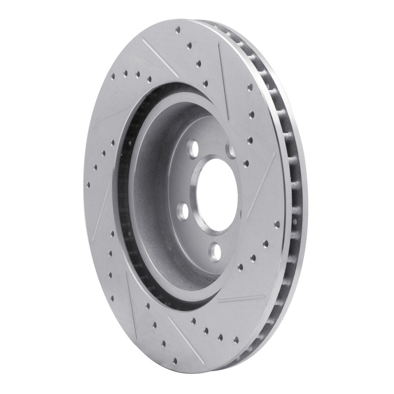 R1 05-23 Chrysler 300 Front Left Drilled & Slotted Silver Brake Rotor