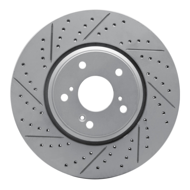 R1 16-22 Acura ILX Front Left Drilled & Slotted Geo-Carbon Rotor