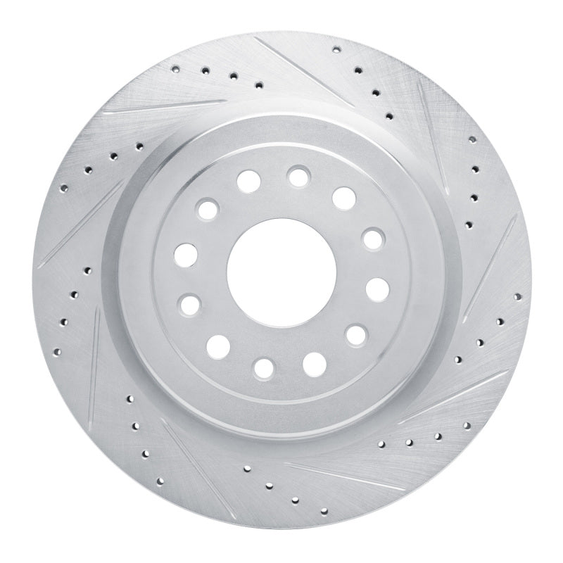 R1 19-25 Ram 1500 Rear Right Drilled & Slotted Silver Brake Rotor