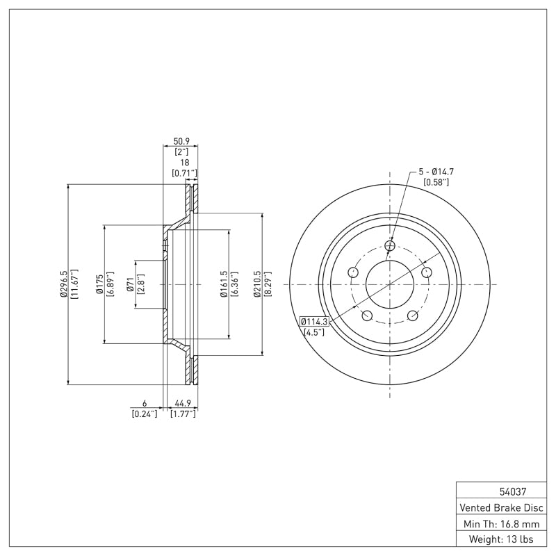 R1 94-04 Ford Mustang Rear Brake Rotor