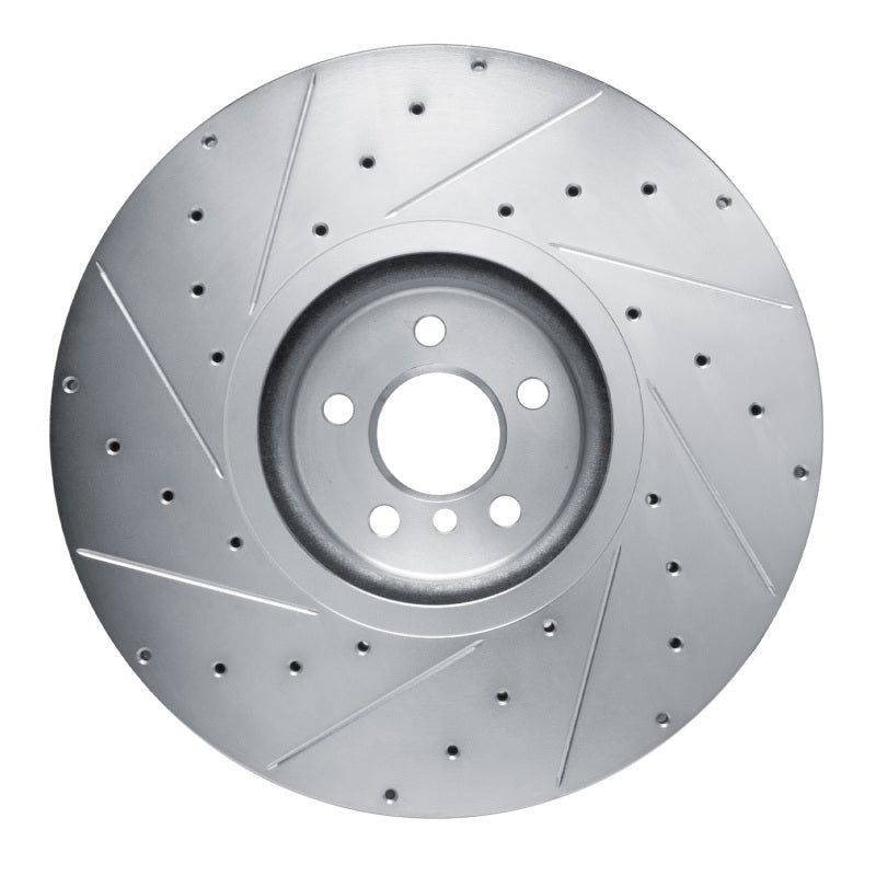 R1 17-25 BMW M850i xDrive Gran Coupe Right Front Drilled & Slotted Silver Brake Rotor