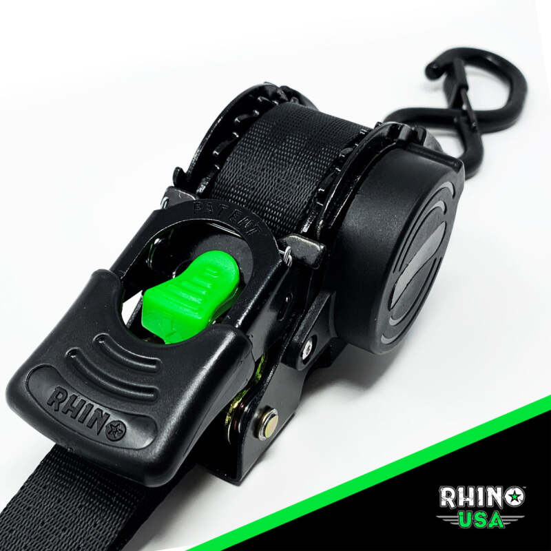 Rhino USA Retractable Ratchet Straps (4Pk 1Inx10Ft) (Gray)