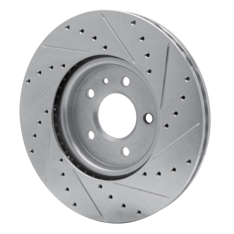 R1 14-19 Buick CASCADA Front Left Drilled & Slotted Silver Brake Rotor