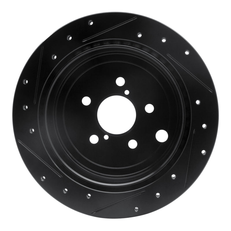 R1 10-25 Scion FR-S Rear Right Drilled & Slotted Black Brake Rotor
