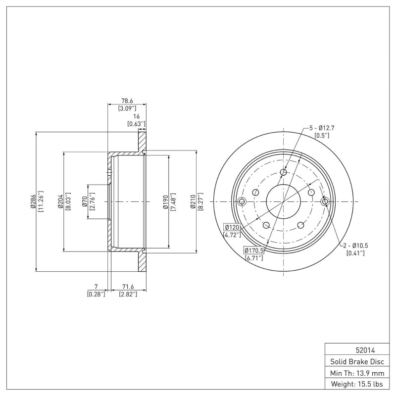 R1 04-04 Pontiac GTO Rear Brake Rotor