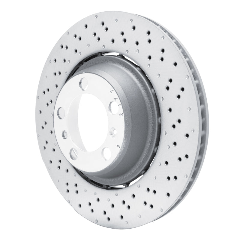 R1 13-19 Porsche 911 Right Rear Drilled Carbon Alloy GeoMET Rotor
