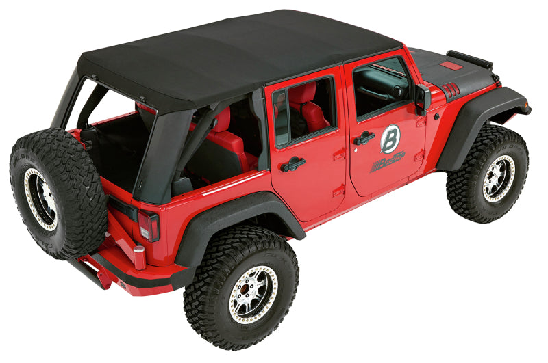 Bestop 07-18 Jeep Wrangler JK 4-Door Trektop Pro (Premium Black Twill)