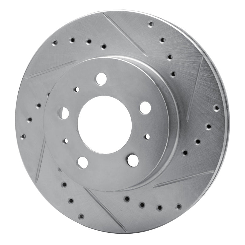 R1 95-97 Ford Crown Victoria Front Left Drilled & Slotted Silver Brake Rotor