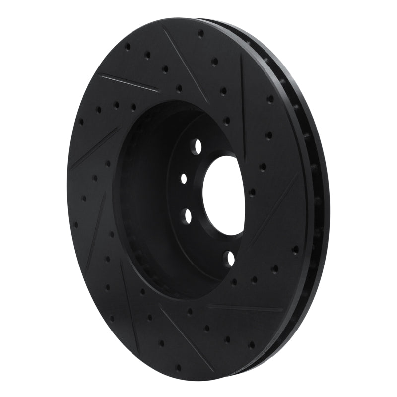 R1 98-02 Ford Crown Victoria Front Left Drilled & Slotted Black Brake Rotor