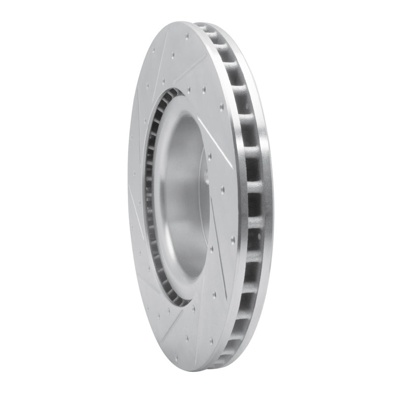 R1 12-21 Tesla Model X Front Right Drilled & Slotted Silver Brake Rotor