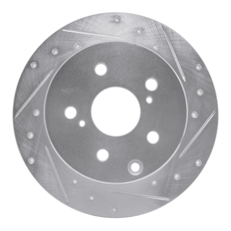 DFC 06-18 Lexus HS250H Rear Right Drilled & Slotted Silver Brake Rotor