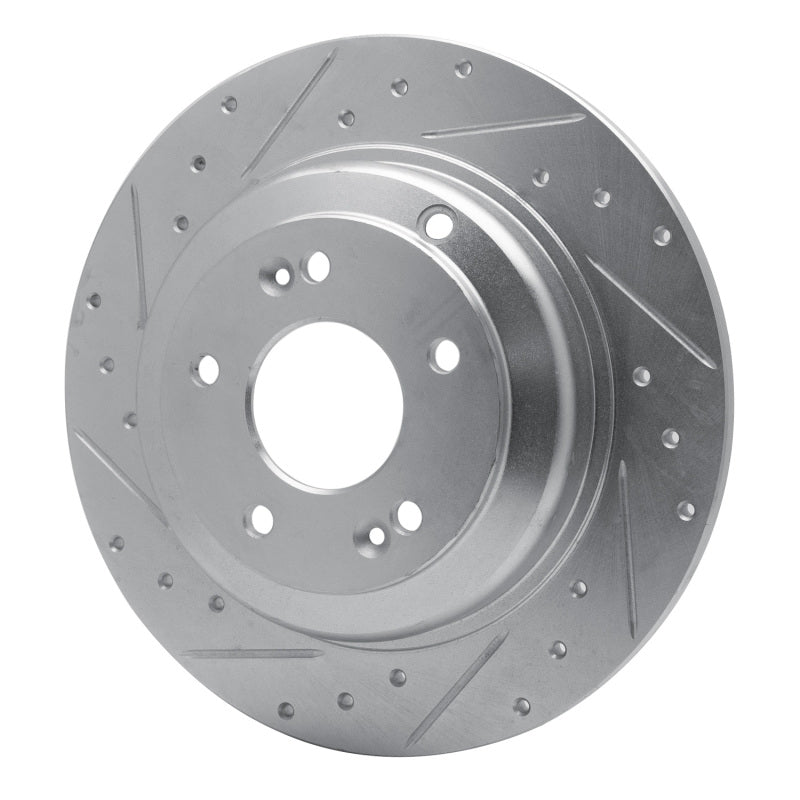 DFC 10-16 Hyundai Genesis Coupe Rear Left Drilled & Slotted Silver Brake Rotor
