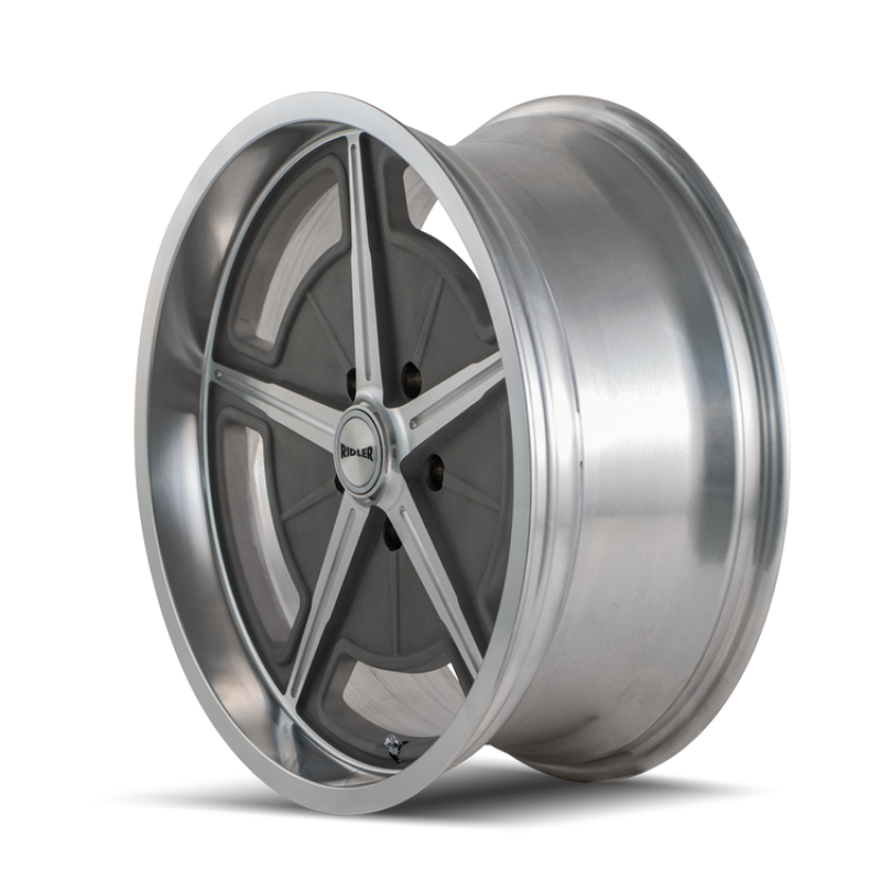 Ridler 605 18x8 / 5x120.65 BP / 0mm Offset / 83.82mm Hub Matte As-Cast Machined Wheel