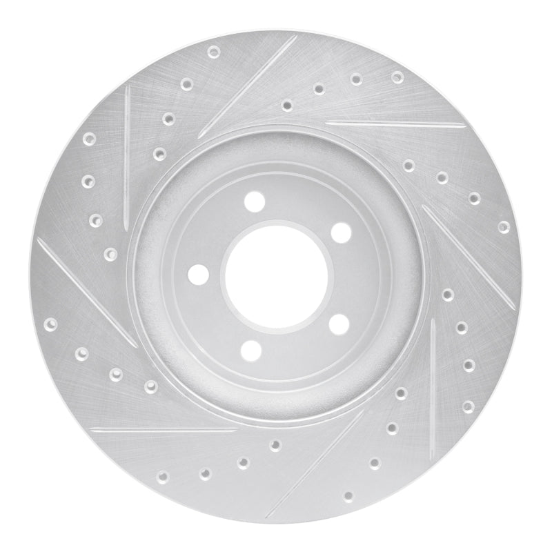 DFC 06-10 Jaguar XK Front Right Drilled & Slotted Silver Brake Rotor
