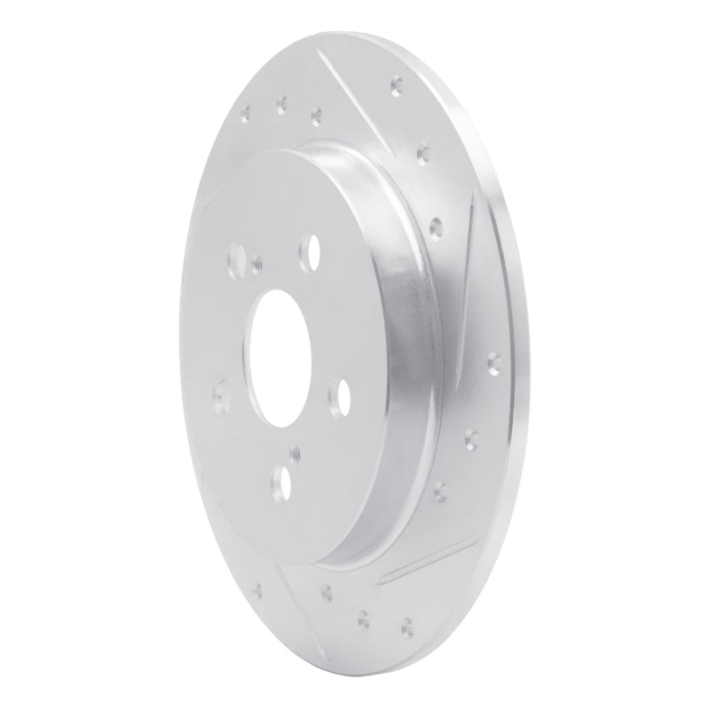 R1 09-24 Lexus CT200H Rear Right Drilled & Slotted Silver Brake Rotor