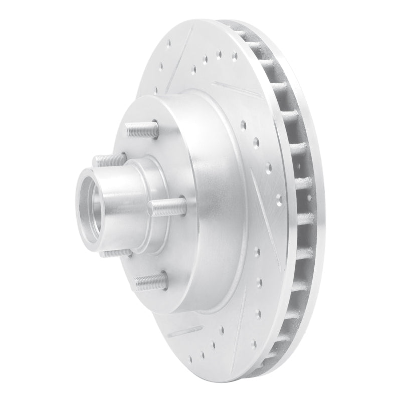 R1 83-92 Chevrolet G20 Front Left Drilled & Slotted Silver Brake Rotor