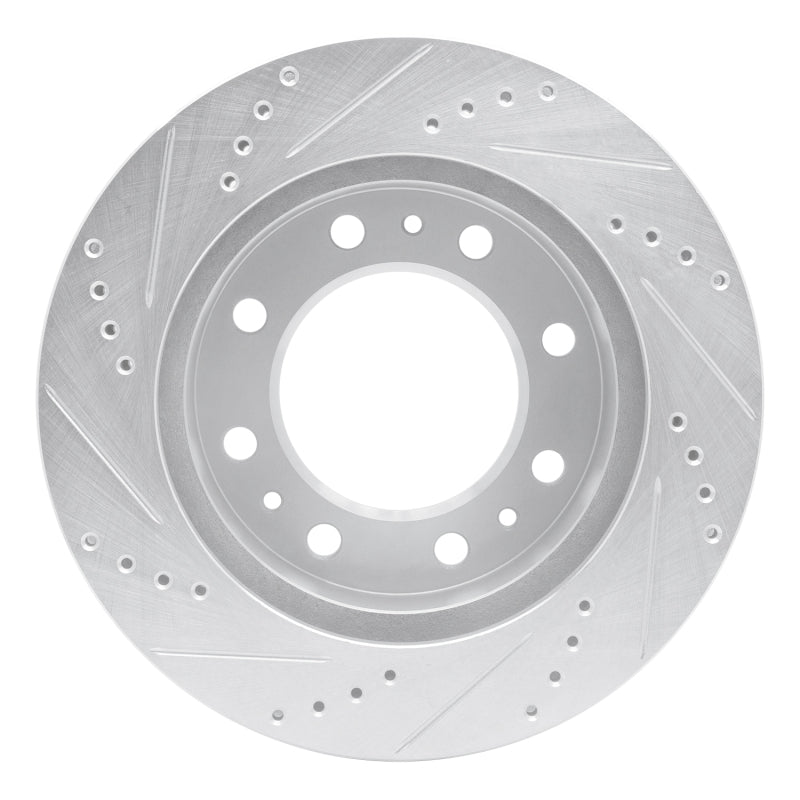 R1 06-11 Cadillac DTS Front Right Drilled & Slotted Silver Brake Rotor