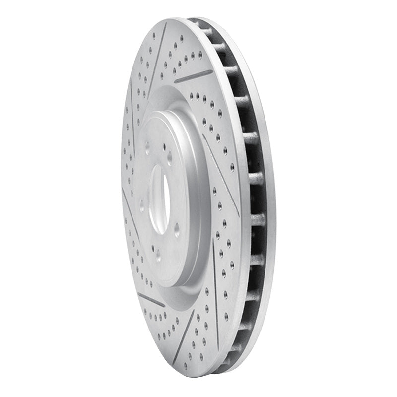 R1 08-15 Mitsubishi Lancer Front Left Drilled & Slotted Geo-Carbon Rotor